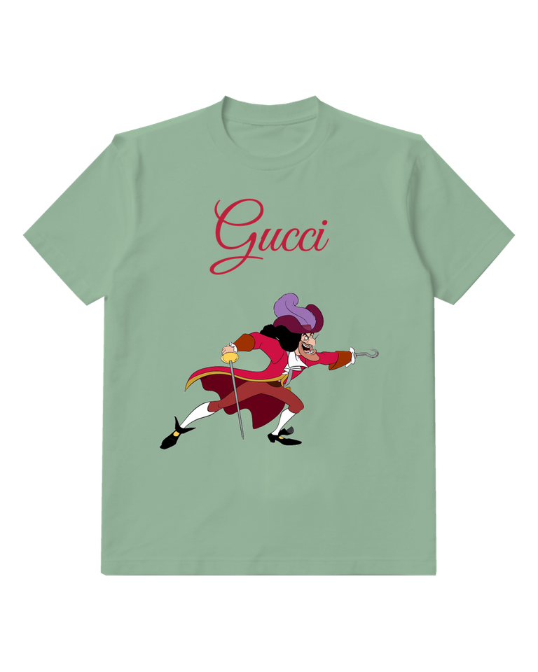 Sage Green Captain Hook Lunging Forward Graphic T-Shirt - front product view
