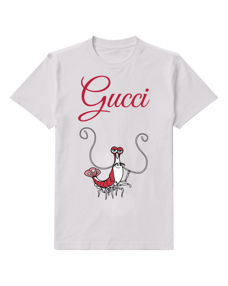 Light Gray Red Shrimp With Long Antennae Graphic T-Shirt - front product view