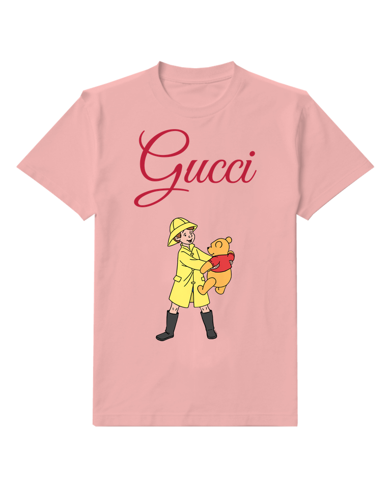 Blush Pink Raincoat Bear Companion Graphic T-Shirt - front product view