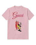 Blush Pink Surfboard Long Eared Dog Graphic T-Shirt - front product view