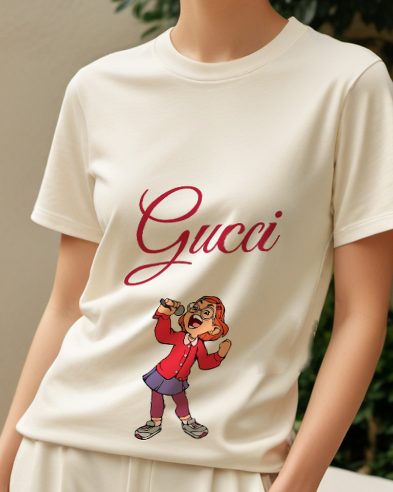 Ivory Mei Lee Sings Passionately With Microphone Graphic T-Shirt - model wearing view