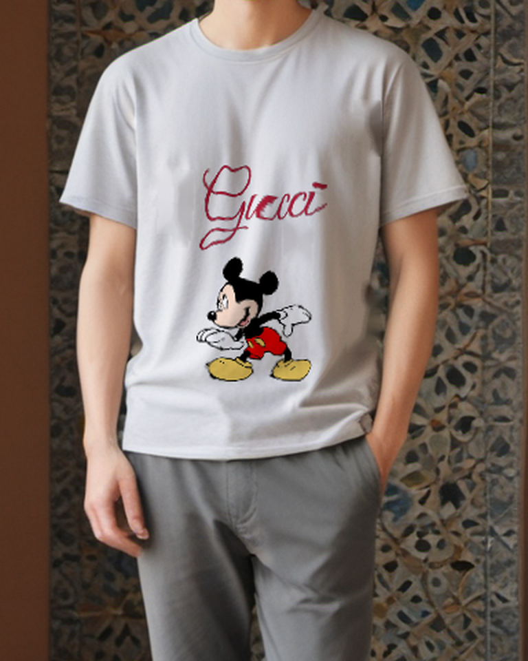 Light Gray Forward Lean Mouse Graphic T-Shirt - styled view 3