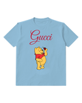 Sky Blue Bear One Paw On Head Graphic T-Shirt - front product view