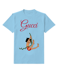 Sky Blue Jungle Boy Swinging On Vine Graphic T-Shirt - front product view