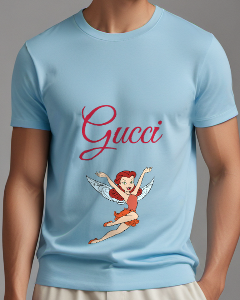 Sky Blue Rosetta Flying With Arms Outstretched Graphic T-Shirt - model wearing view