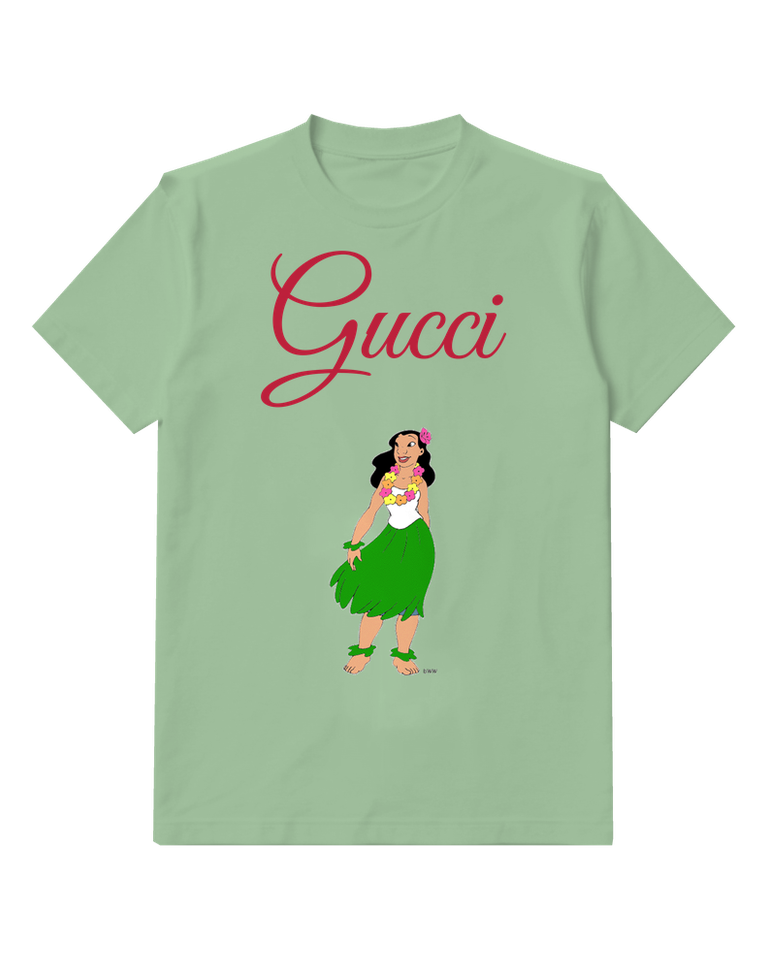Sage Green Hula Dancer In Green Skirt Graphic T-Shirt - front product view