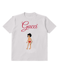 Light Gray Young Boy Standing Barefoot Graphic T-Shirt - front product view