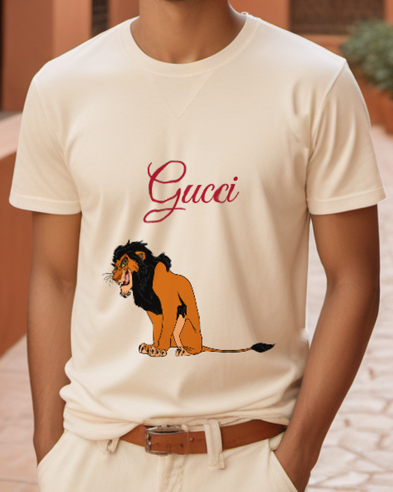 Ivory Lean Black Mane Lion Graphic T-Shirt - styled view 2