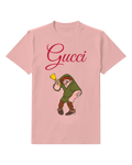Blush Pink Quasimodo Holding Golden Bell Graphic T-Shirt - front product view