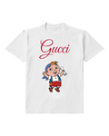 White Smiling Little Sailor In Stripes Graphic T-Shirt - front product view