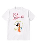 White Ribbon Twirling Orange Dress Woman Graphic T-Shirt - front product view