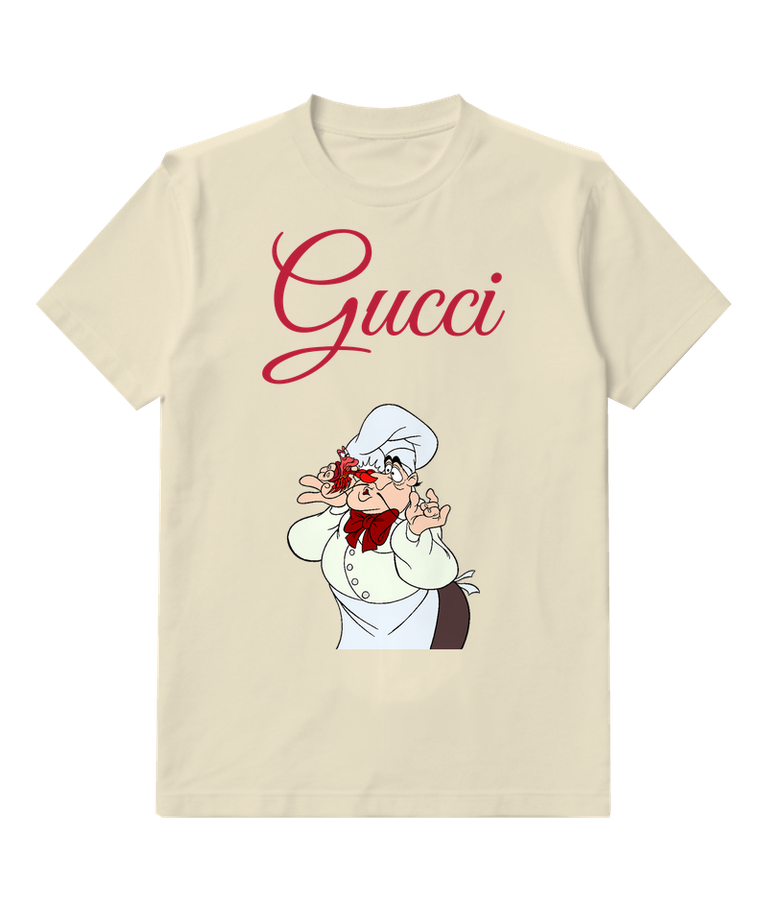 Ivory White Hat Chef Portrait Graphic T-Shirt - front product view