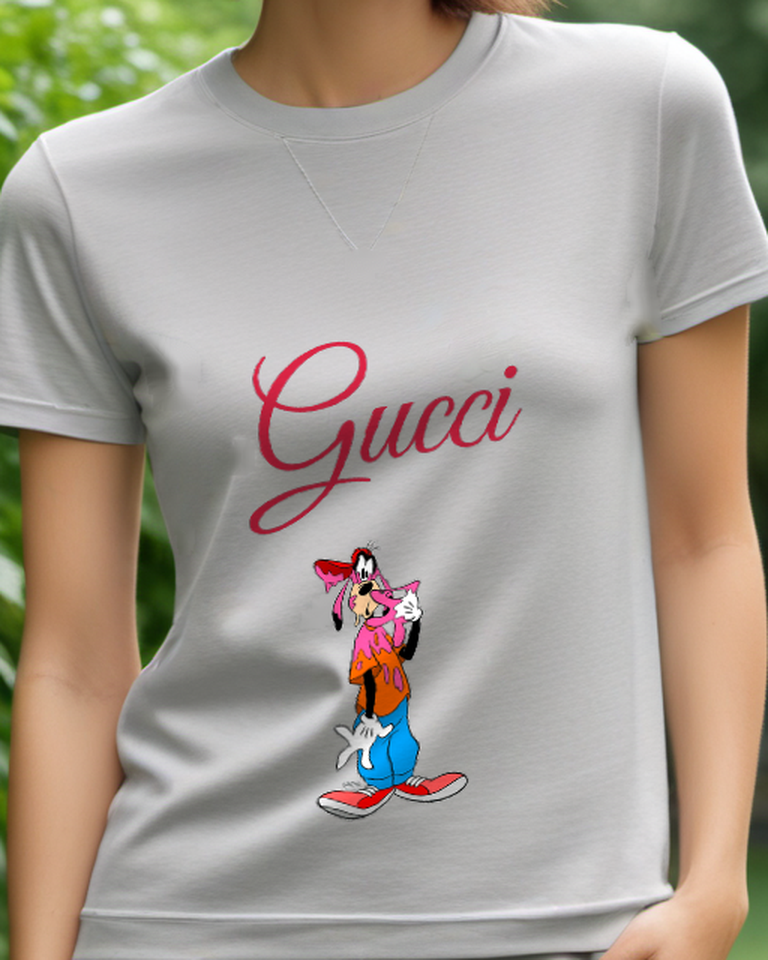 Light Gray Tall Dog Pink Hat Graphic T-Shirt - model wearing view
