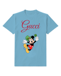 Dusty Blue Mouse Leaping Welcome Graphic T-Shirt - front product view