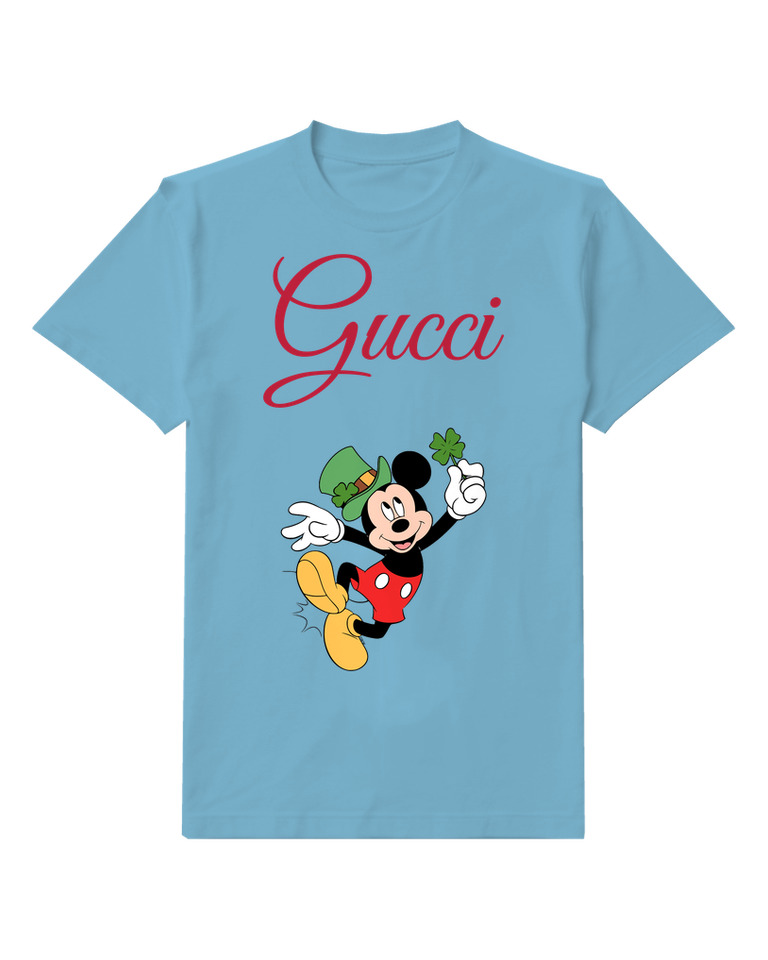 Dusty Blue Mouse Leaping Welcome Graphic T-Shirt - front product view