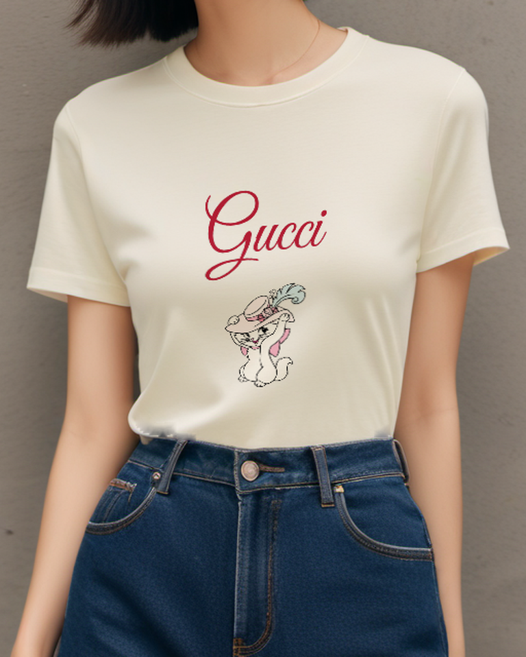 Ivory Laughing White Rabbit Graphic T-Shirt - model wearing view