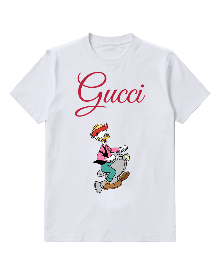 White Gyro Gearloose On Scooter Graphic T-Shirt - front product view