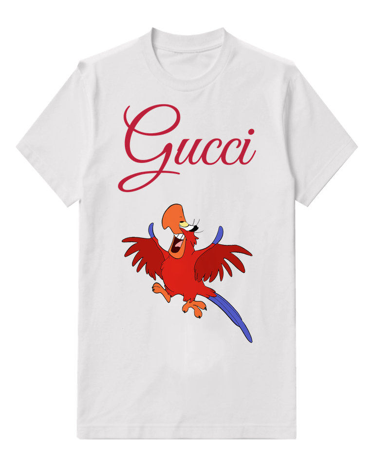 White Scarlet Parrot Wings Graphic T-Shirt - front product view