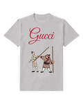 Light Gray Two Warriors Holding Pole Graphic T-Shirt - front product view