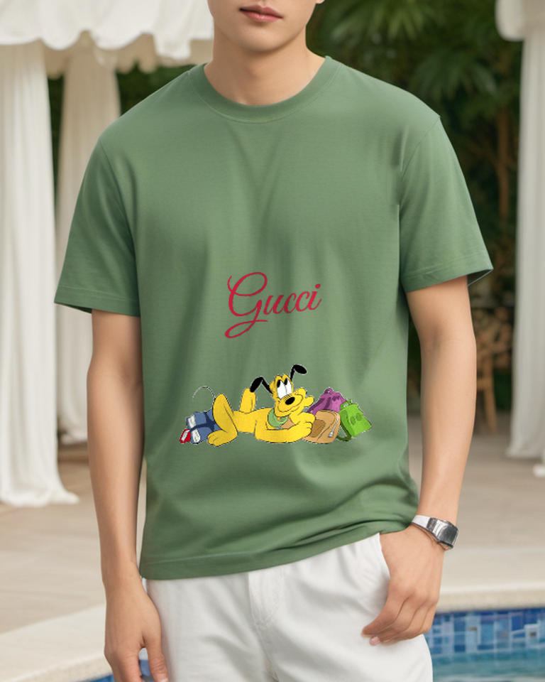 Sage Green Travel Bag Yellow Dog Graphic T-Shirt - styled view 3
