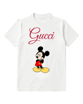 White Hands Clasped Standing Mouse Graphic T-Shirt - front product view