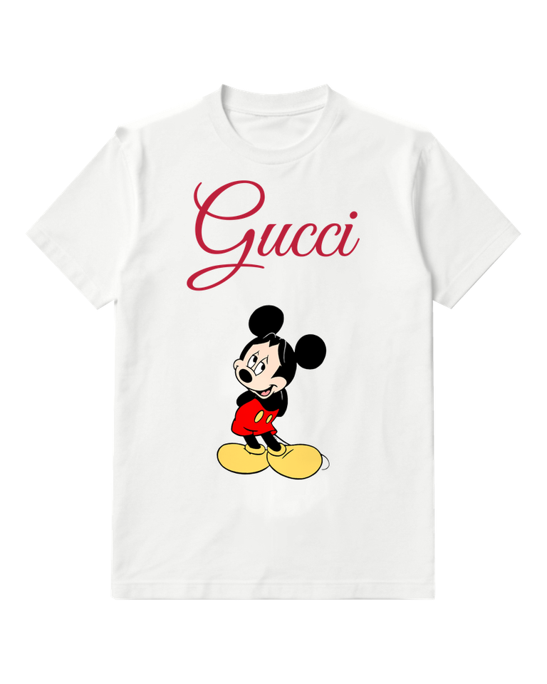 White Hands Clasped Standing Mouse Graphic T-Shirt - front product view