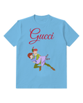 Sky Blue Flying Boy Carrying Purple Girl Graphic T-Shirt - front product view