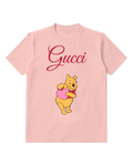 Blush Pink Bear Pink Heart Hug Graphic T-Shirt - front product view