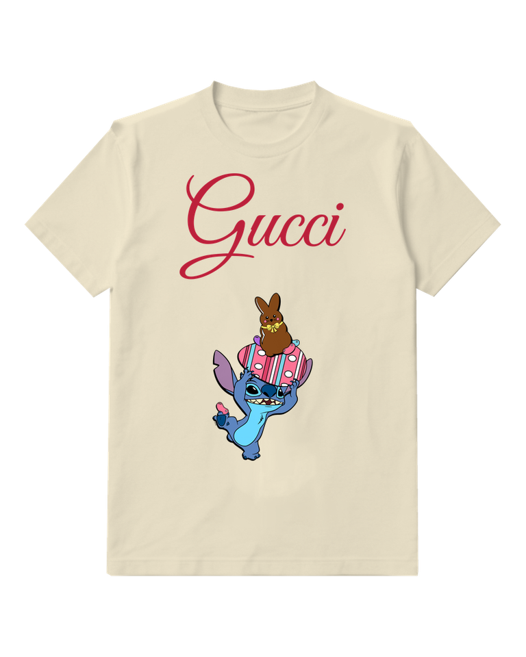 Ivory Gift Carrying Blue Creature Graphic T-Shirt - front product view