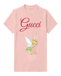 Blush Pink Tinker Bell Crouching On Knees Graphic T-Shirt - front product view