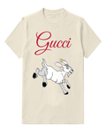 Ivory Goat Running With Golden Ring Graphic T-Shirt - front product view