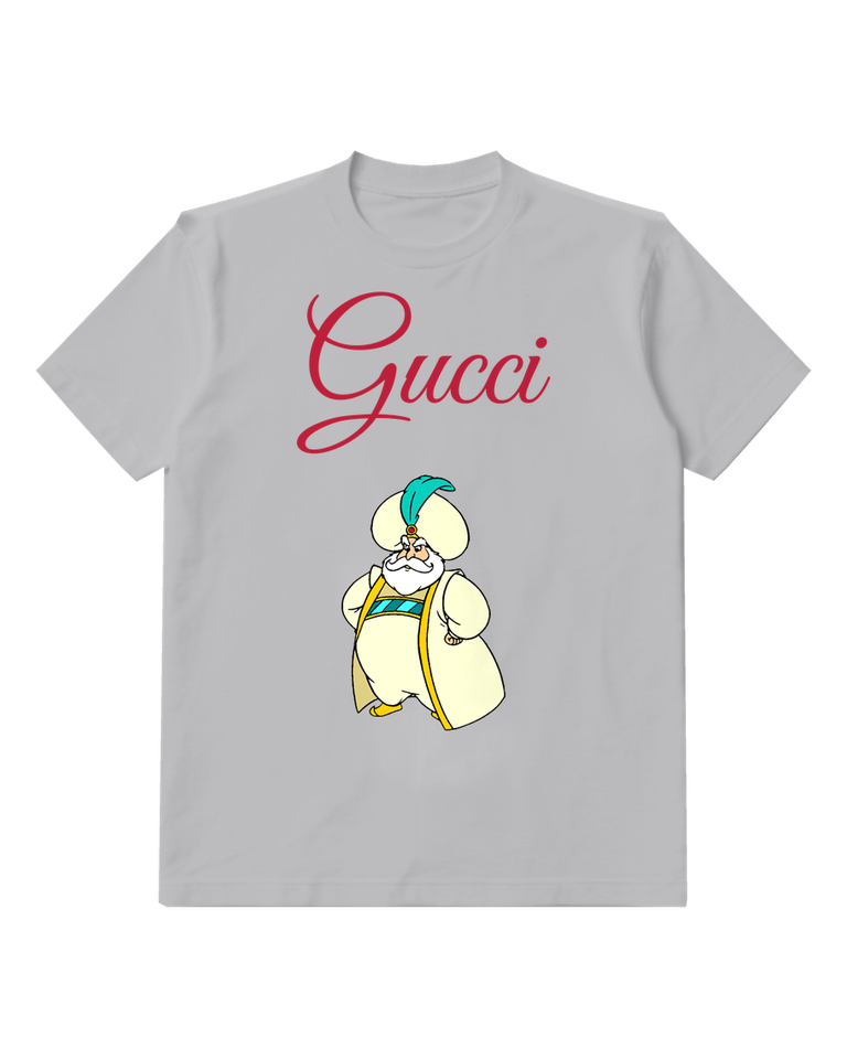 Light Gray Sultan In Confident Stance With Turban Graphic T-Shirt - front product view