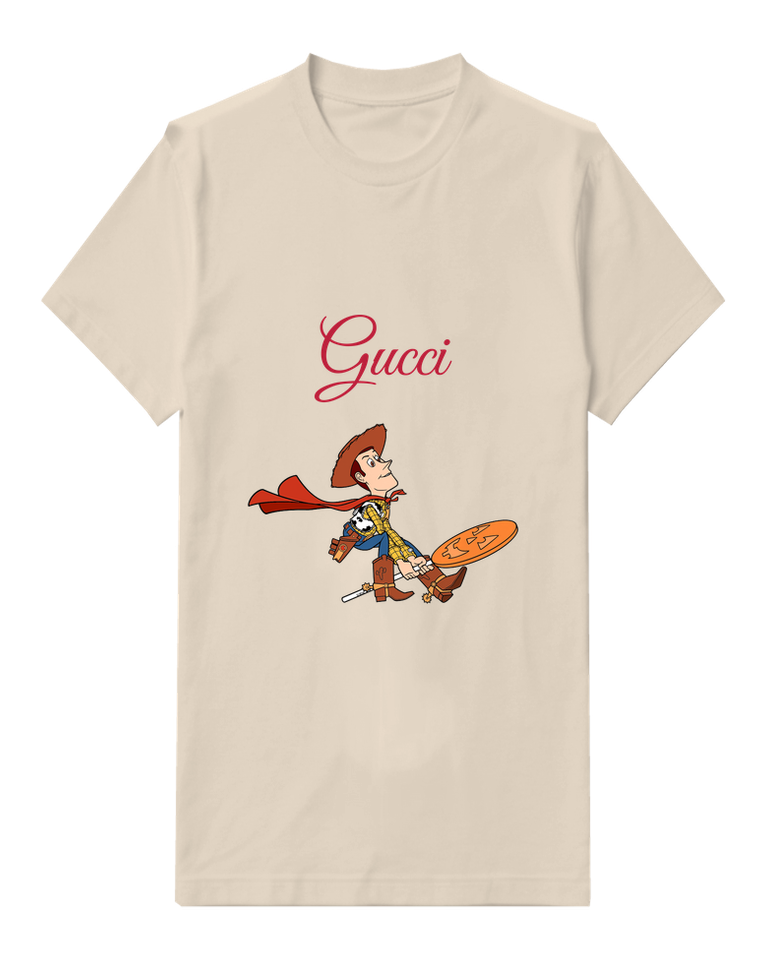 Ivory Woody Riding A Broom With Red Cape Graphic T-Shirt - front product view