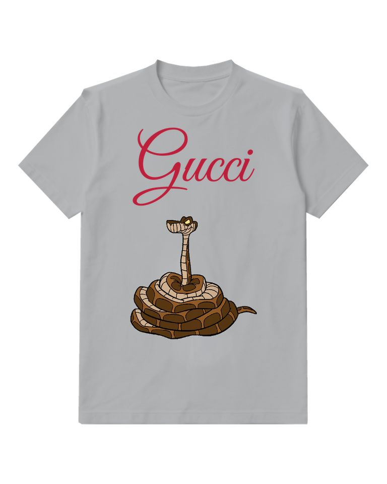 Light Gray Coiled Brown Snake Graphic T-Shirt - front product view