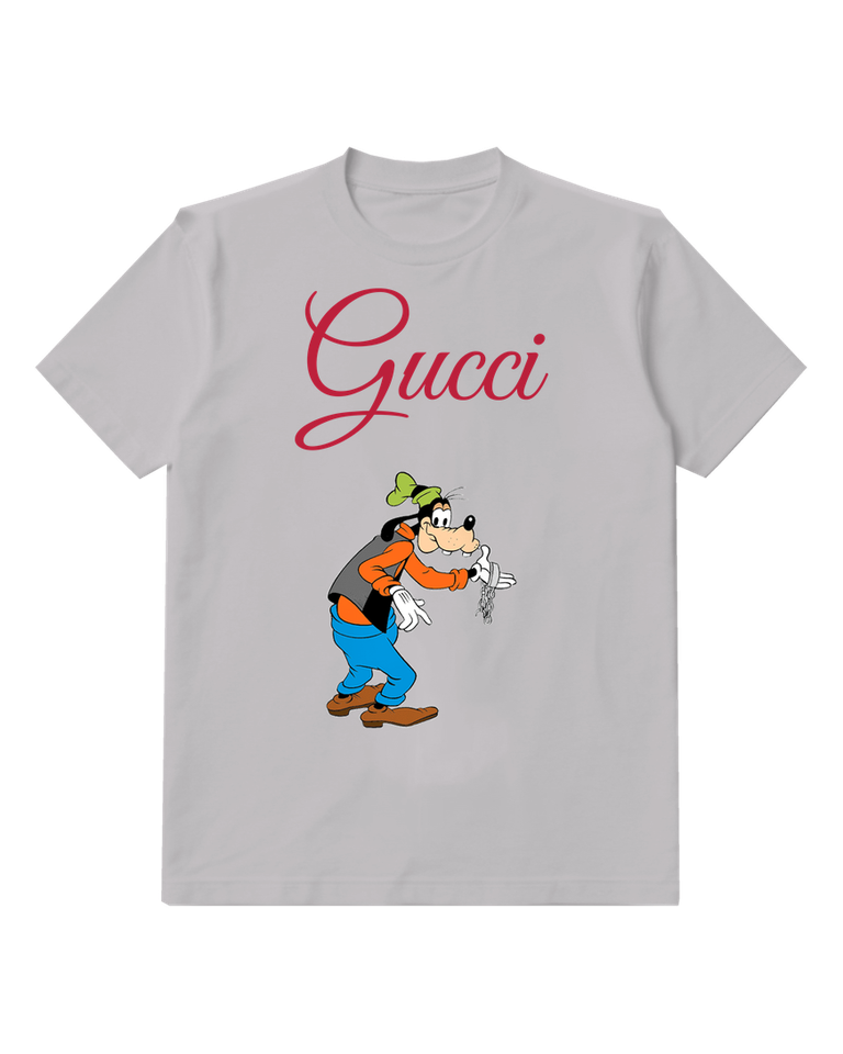 Light Gray Goofy Holding Broken Chain Graphic T-Shirt - front product view