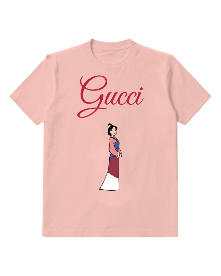 Blush Pink Mulan In Traditional Dress Graphic T-Shirt - front product view