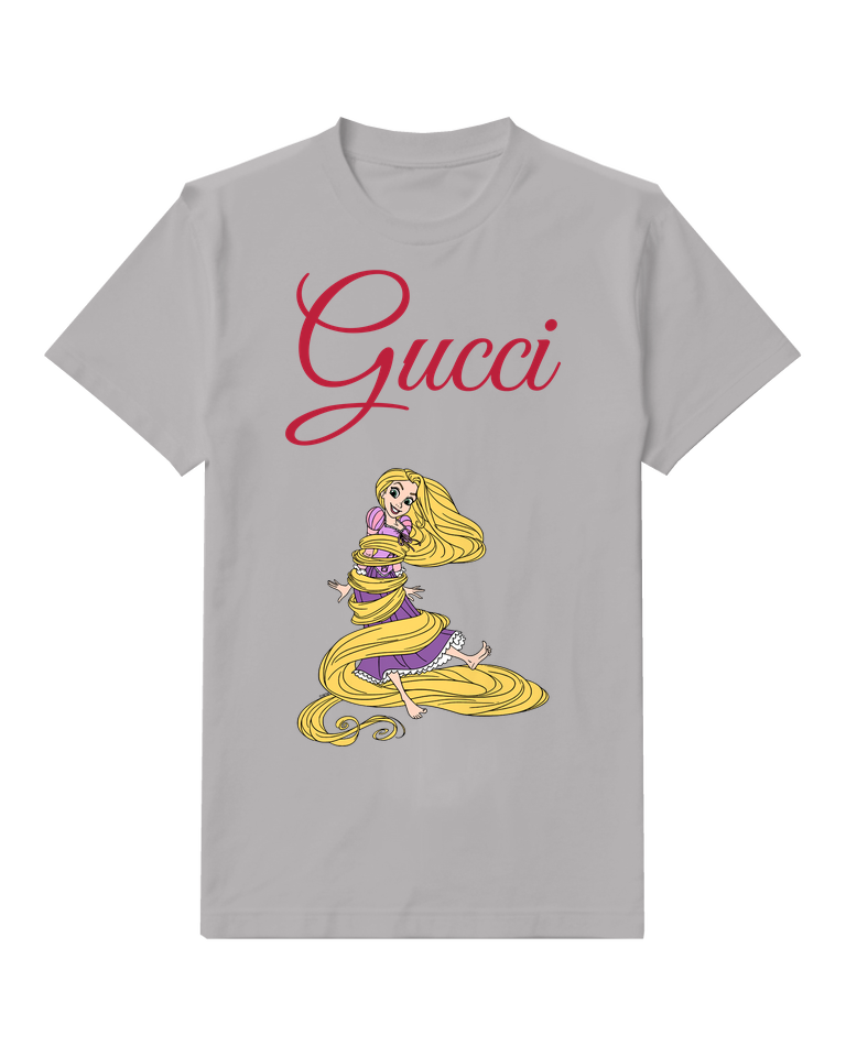 Gray Princess Wrapped In Golden Hair Graphic T-Shirt - front product view