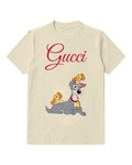 Ivory Gray Dog And Puppies Graphic T-Shirt - front product view
