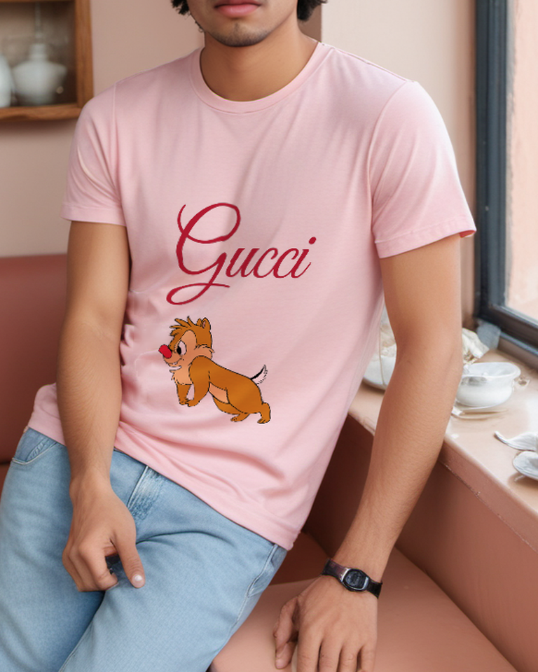 Blush Pink Red Nose Chipmunk Graphic T-Shirt - styled view 5