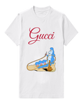 White Caterpillar Mushroom Seat Graphic T-Shirt - front product view