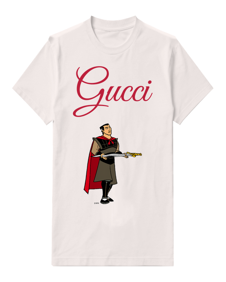 White Li Shang Holds Sword Upright Graphic T-Shirt - front product view