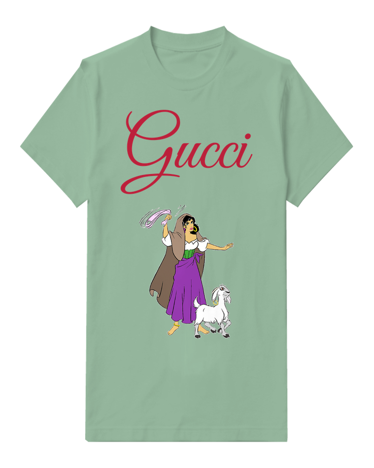 Sage Green Esmeralda Dancing With Goat Graphic T-Shirt - front product view
