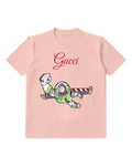 Blush Pink Space Ranger Flying Fist Forward Graphic T-Shirt - front product view