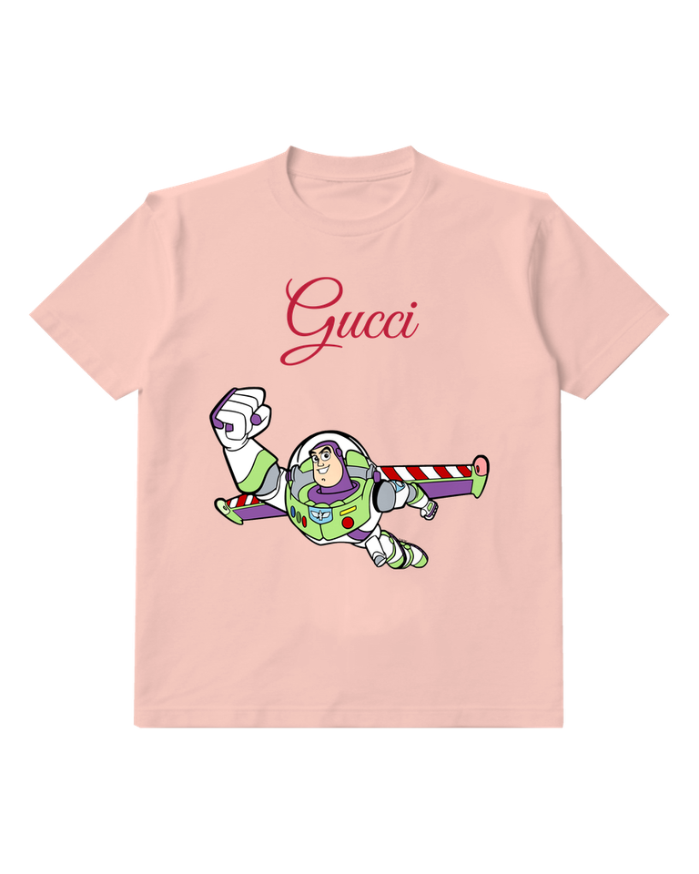 Blush Pink Space Ranger Flying Fist Forward Graphic T-Shirt - front product view