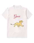 White Striding Lion Cub Graphic T-Shirt - front product view