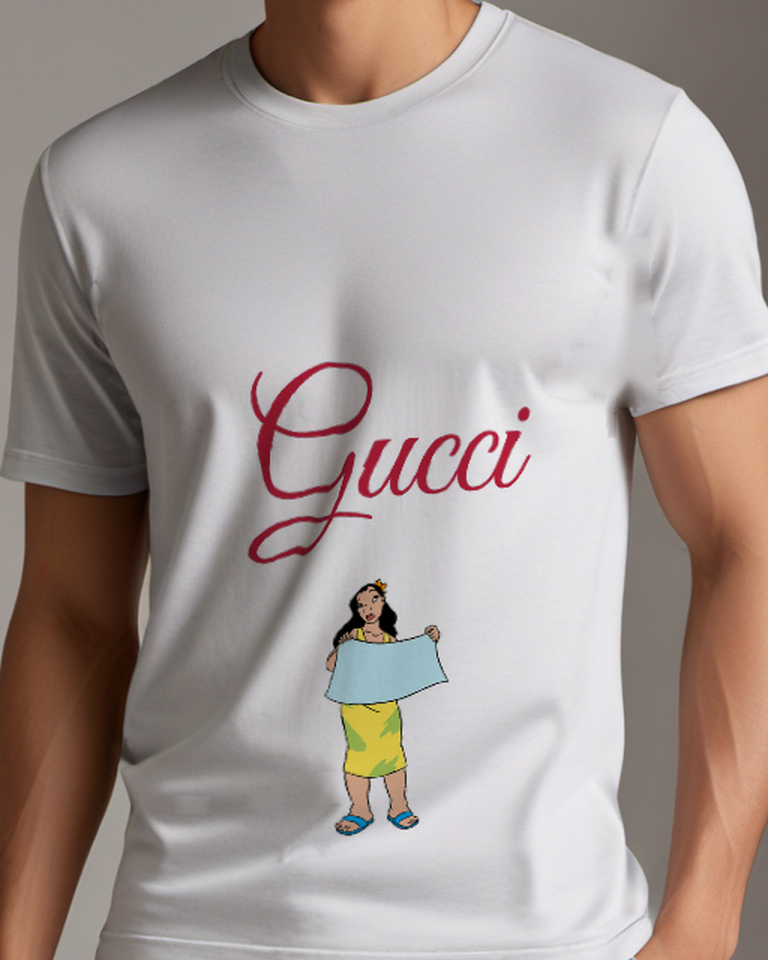 Light Gray Nani Holds Light Blue Cloth Graphic T-Shirt - model wearing view