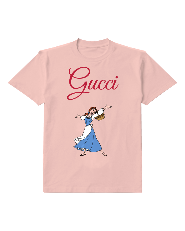 Blush Pink Belle Dancing With Basket Graphic T-Shirt - front product view