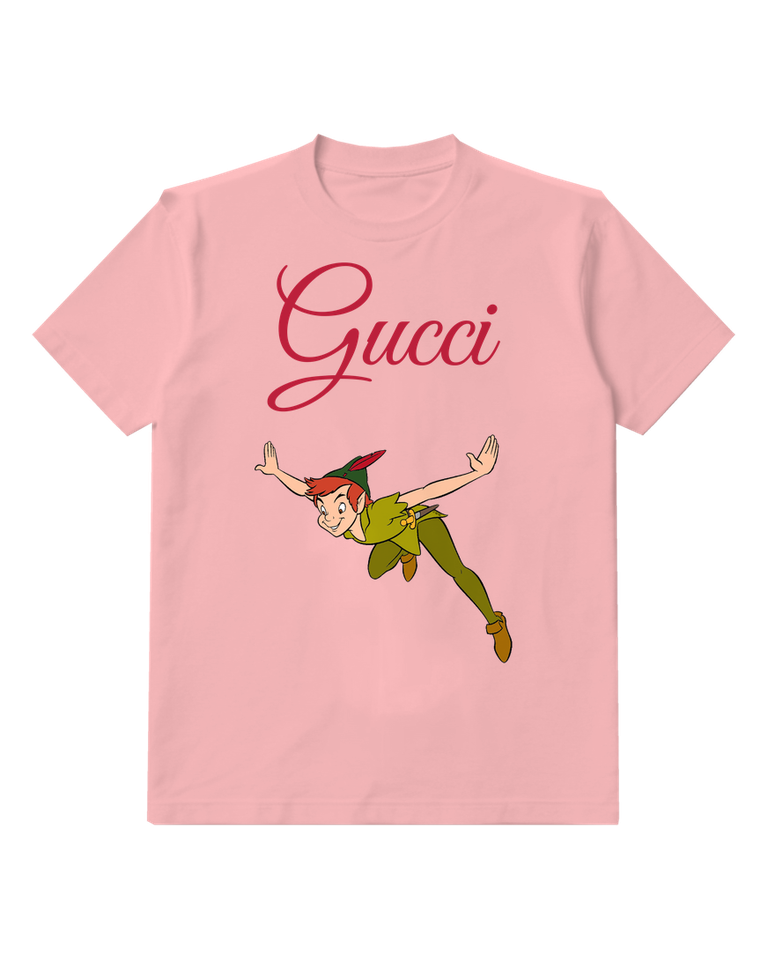 Blush Pink Peter Pan Flying Mid Air Graphic T-Shirt - front product view