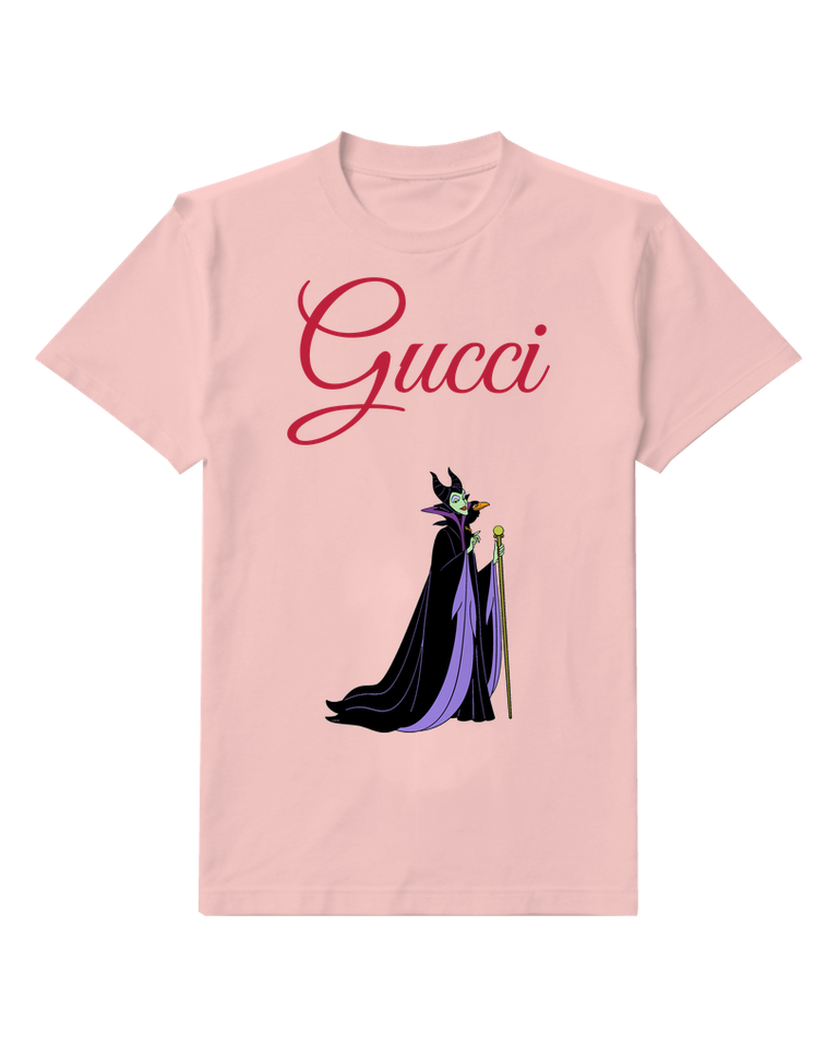 Blush Pink Maleficent Holding Staff Standing Tall Graphic T-Shirt - front product view