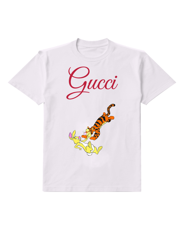 White Tiger Rabbit Leap Graphic T-Shirt - front product view